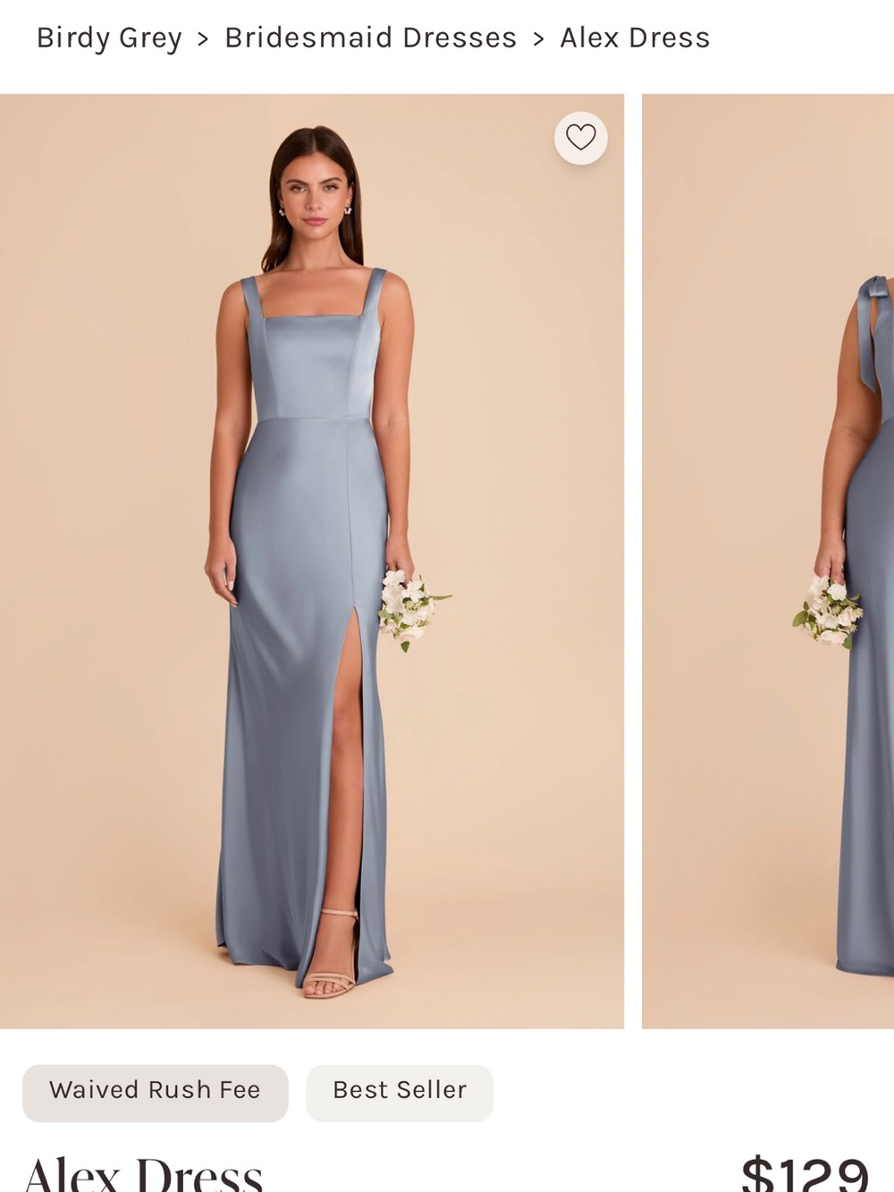 Birdy Grey Alex Square-Neck Maxi Dress in Dusty Blue